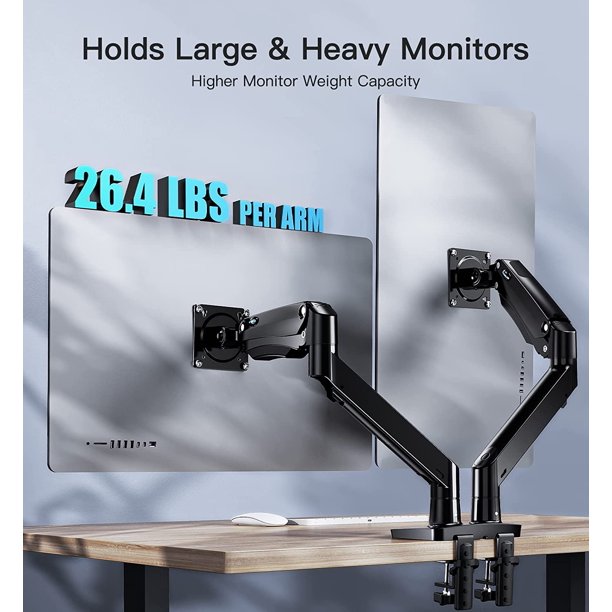 Myfurnideal Dual Monitor Stand for 13-35" Screens with Height Adjustable Ultrawide Double Gas Spring Arm for 2 Monitors, Hold up to 26.4lbs Each Arm - Walmart.com