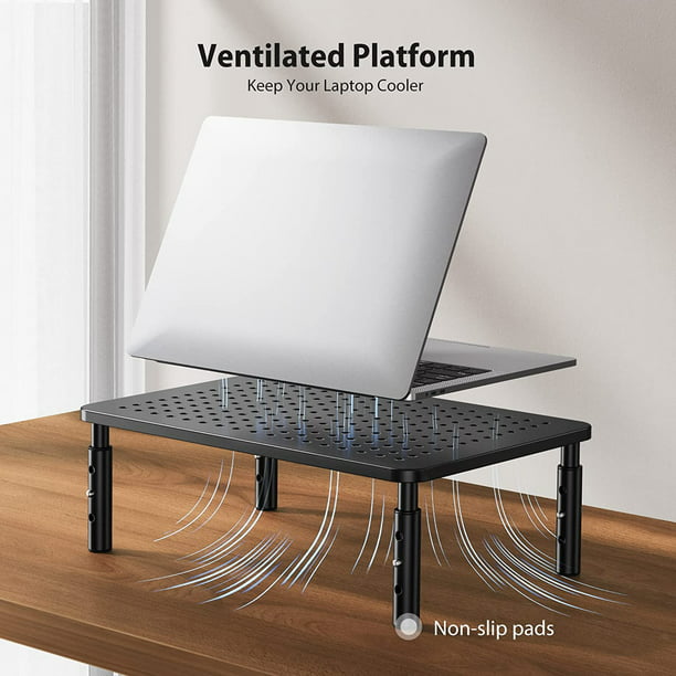Myfurnideal Monitor Stand with Sturdy Adjustable 3 Height Laptop Stand Riser for Printer, Laptop, PC Tower, Laptop Stand for Office & Home - Walmart.com