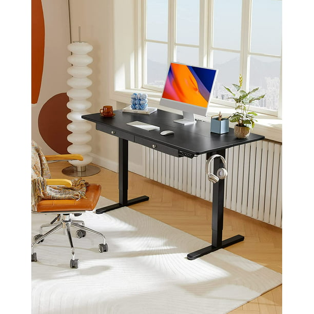 Electric Standing Desk with Drawer 55 x 28 Inches Height Adjustable Sit Stand up Desk Memory Computer Home Office Desk - Walmart.com