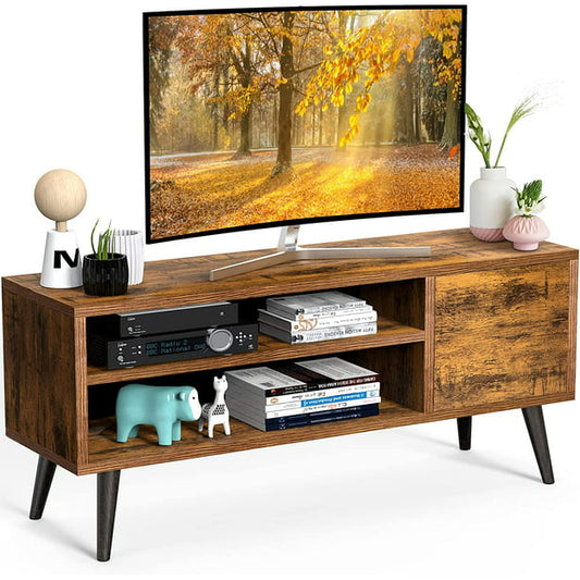 TV Console Table with Storage for 55 inch TV Retro Wood TV Stand & Entertainment Center for Living Room Bedroom - Walmart.com