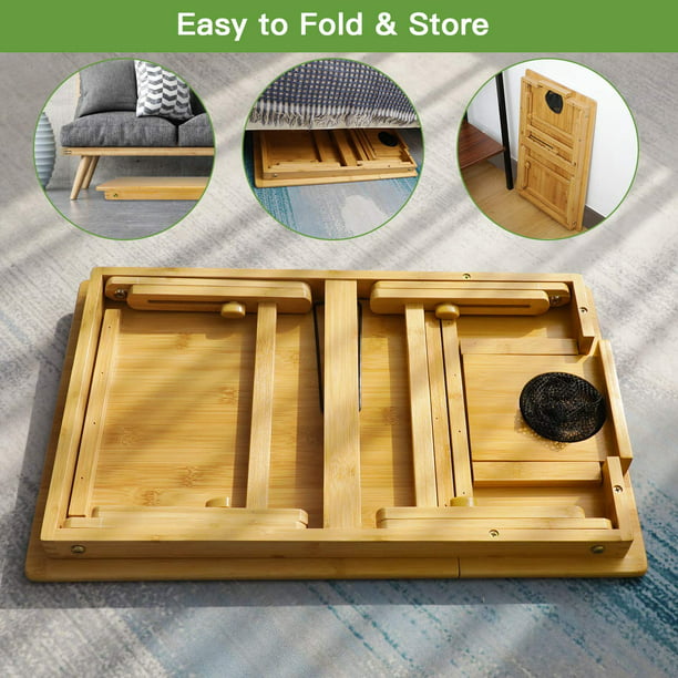 Lap Desk Foldable Laptop Stand for Devices Up to 15.6 Inches, Suitable as Breakfast Tray, Writing Desk, Drawing Table - Walmart.com