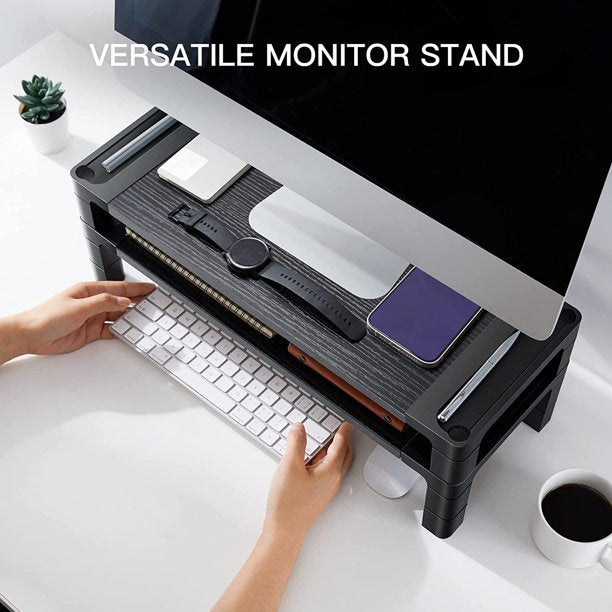 Monitor Stand Riser with Adjustable Height and 2 Platforms Ergonomic Computer Stand, Hold up to 44lbs - Walmart.com