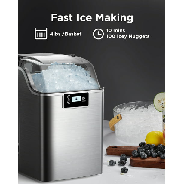 Nugget Ice Maker, 44lbs/24h, 100pcs/10min, Automatic Timer & Self-Cleaning for Home, Kitchen, Office, Bar, Party - Walmart.com