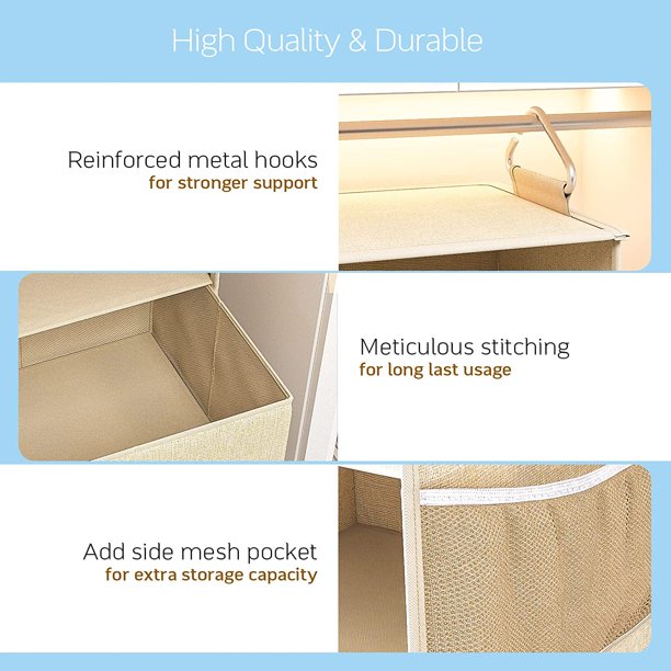 6-Shelf Hanging Closet Organizer with 3 Removable Drawers & Side Pockets Hanging Shelf Organizer for Closet, 11.4''W x 12''D x 43.3''H - Walmart.com