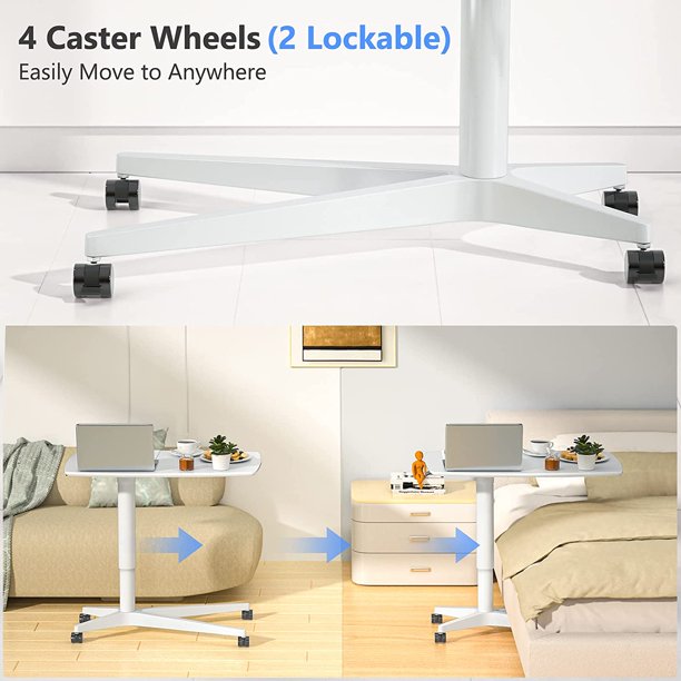 Myfurnideal Mobile Standing Desk Height Adjustable Rolling Desk Laptop Desk Cart Riser for Home, Office, School - Walmart.com