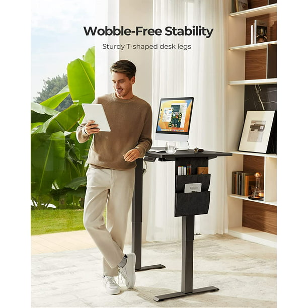 Electric Standing Desk with Staroge Bag 48" x 24" Height Adjustable Computer Stand Up Table for Home Office, Black - Walmart.com