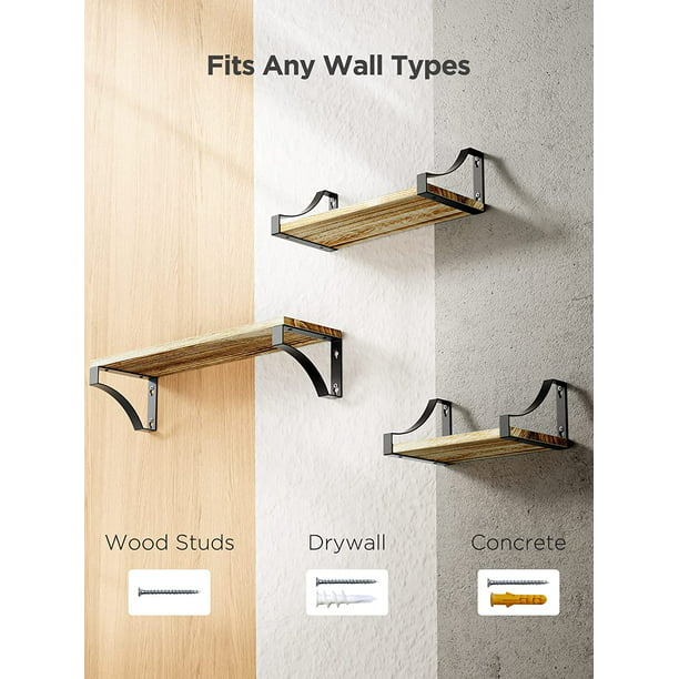 Myfurnideal 3 Sets Floating Shelves Wall Mounted Shelves for Bedroom, Bathroom, Living Room, Kitchen, Laundry Room Storage & Decoration - Walmart.com