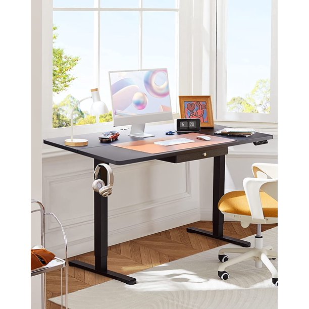 Electric Standing Desk with Drawer Height Adjustable Computer Stand Up Table for Home Office, 55x28 Inches, Black - Walmart.com