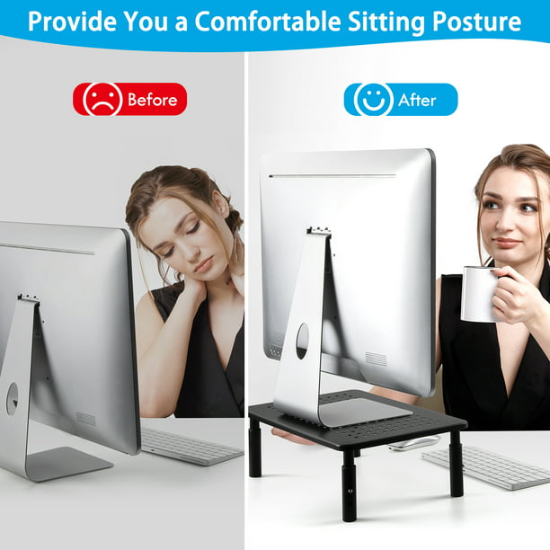 Myfurnideal Monitor Stand with Sturdy Adjustable 3 Height Laptop Stand Riser for Printer, Laptop, PC Tower, Laptop Stand for Office & Home - Walmart.com