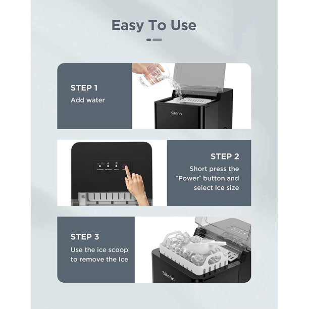 Portable Ice Maker Countertop with 2 Sizes Bullet-Shaped Ice, 28lbs/24h, Self-Cleaning, W/Scoop & Basket for Home, Kitchen, Office, Bar - Walmart.com