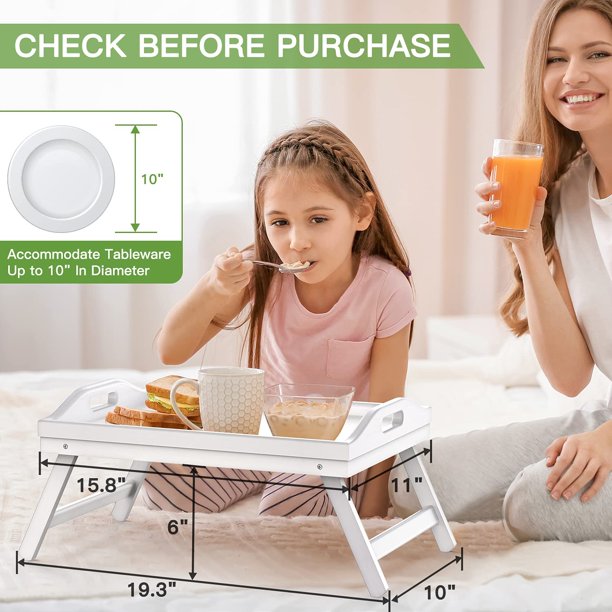 Myfurnideal Bamboo Bed Tray Table with Foldable Legs Laptop Desk Breakfast Tray for Sofa, Bed, Eating, Working - Walmart.com