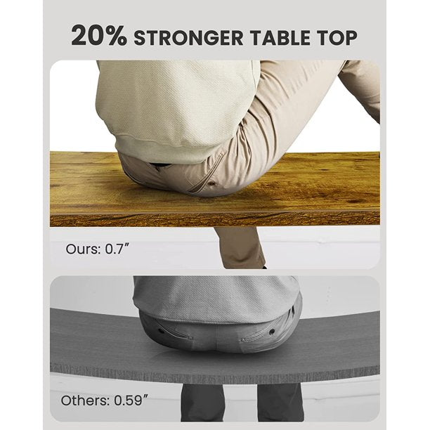 Electric Standing Desk with Wheels 55 x 24 Inch Height Adjustable Computer Stand Up Table for Home Office, Vintage Brown - Walmart.com