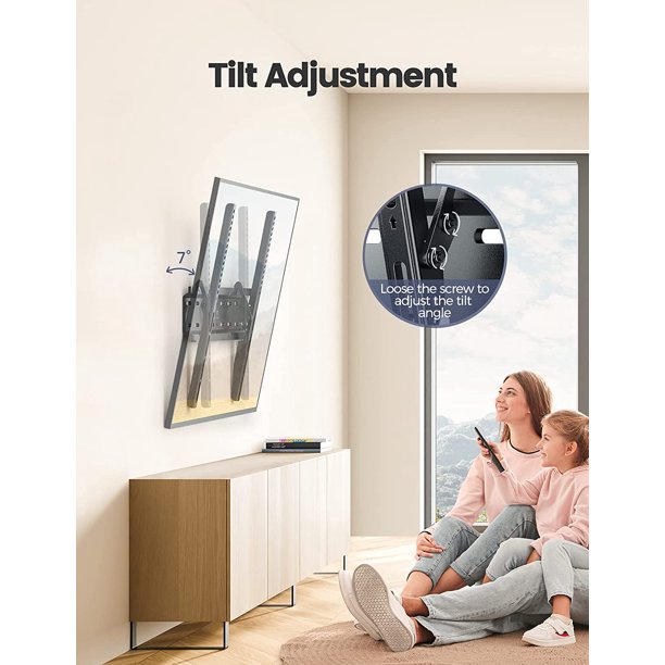 Tilting TV Wall Mount Bracket for Most 23-60 inch Flat Curved TVs, Weight up to 115lbs, Max 400x400mm - Walmart.com
