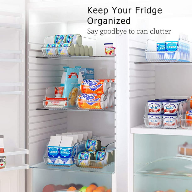 4 Pack Refrigerator Organizer Bins Stackable Plastic Clear Pop Soda Can Dispenser Holder for Fridge, Freezer, Pantry, Kitchen, Countertop and Cabinet - Walmart.com