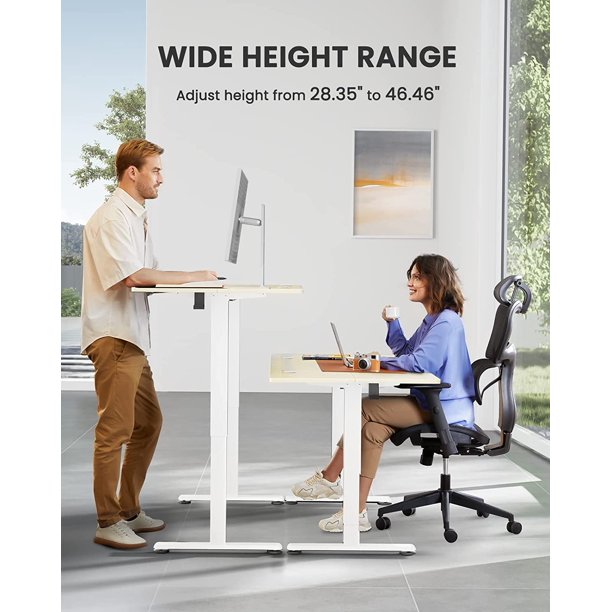 Electric Standing Desk 40" x 24" Height Adjustable Sit Stand up Desk for Home Office, Natural - Walmart.com