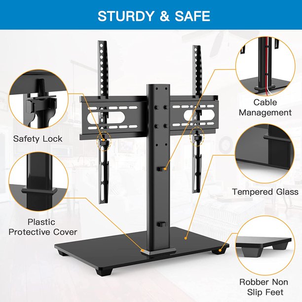 Universal TV Stand Adjustable Height Tabletop TV Stand Fits 32-55 inch TVs, Hold up to 88lbs, Max 400x400mm - Walmart.com