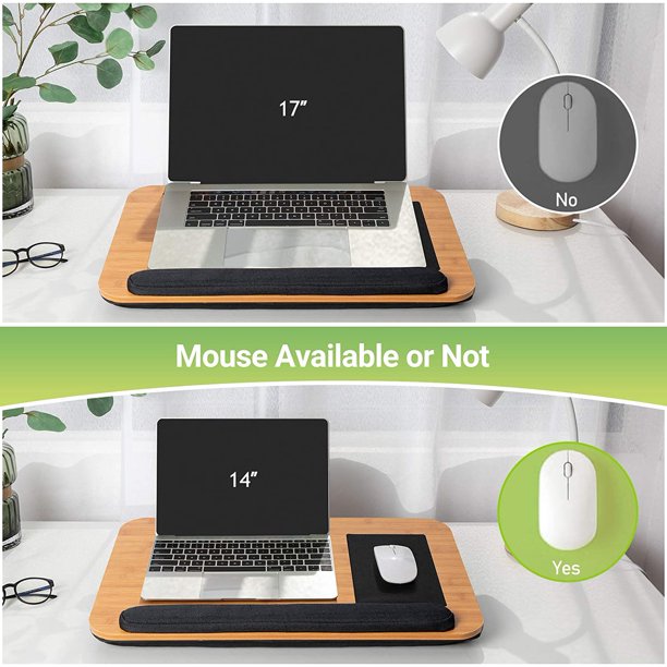 Myfurnideal Laptop Lap Desk Laptop Stand Fits Up to 17 Inch Laptop with Wrist Rest & Built-in Mouse Pad for Home, Office - Walmart.com