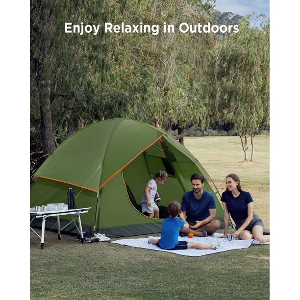 6-Person Family Camping Tent with Removable Rainfly & Carry Bag, Green - Walmart.com