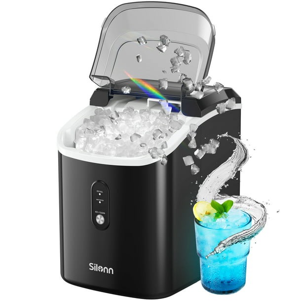 Nugget Ice Makers Portable Countertop, 33lbs/24H, Self-Cleaning, w/Scoop & Basket for Home, Kitchen, Office, Bar, Party, Black - Walmart.com