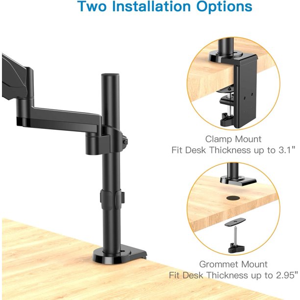 Myfurnideal Monitor Mount Stand for 32 Inch Screens Adjustable Single Arm Desk Mount with Clamp, Hold up to 17.6lbs - Walmart.com