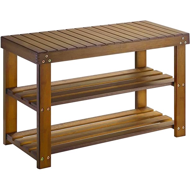 Myfurnideal Bamboo 3-Tier Shoe Rack Bench Sturdy Shoe Organizer for Entryway Bedroom Living Room Balcony, Hold up to 300lbs - Walmart.com
