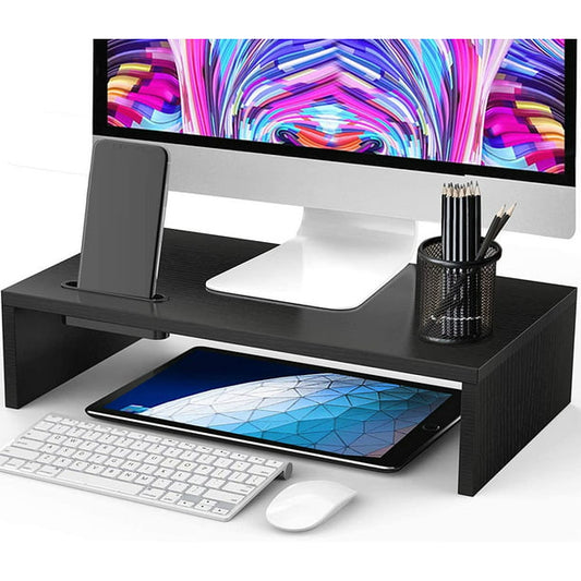 Myfurnideal Monitor Stand Riser Wooden Removable Computer Stand with Phone Holder and Cable Management for Home Office Computer, Laptop, Printer - Walmart.com