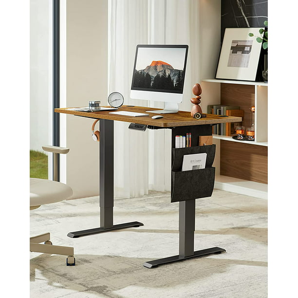 Electric Standing Desk with Storage Bag 40" x 24" Height Adjustable Computer Stand Up Table for Home Office, Rustic - Walmart.com