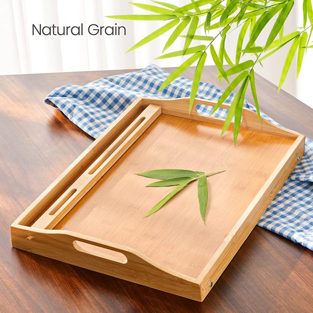 Bamboo Bed Tray Table with Foldable Legs 21.7 x 14 inches Large Portable Breakfast Tray for Sofa, Bed, Working, Eating, Reading - Walmart.com