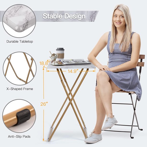 Myfurnideal Folding TV Tray Table Stable Snack Tray Table with No Assembly Required TV Dinner Tray for Bed, Sofa - Walmart.com
