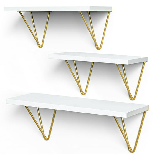 Myfurnideal 3 Sets Floating Shelves Wall Mounted Shelves for Bedroom, Living Room, Bathroom, Kitchen - Walmart.com