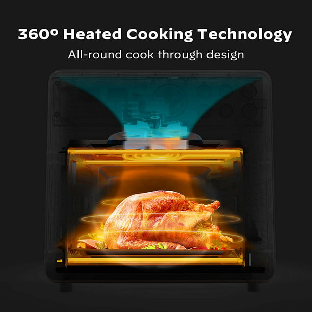 16 Quart Air Fryer 21-in-1 Air Fryer Toaster Oven Combo with Recipe, 1600W, Black - Walmart.com