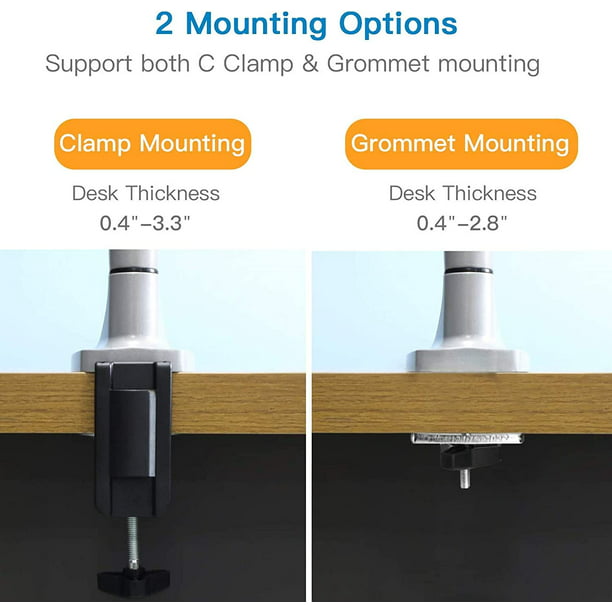 Myfurnideal Single Arm Monitor Stand for 13 to 32 Inch Screens Adjustable Computer Riser with Clamp, Hold up to 19.8lbs - Walmart.com