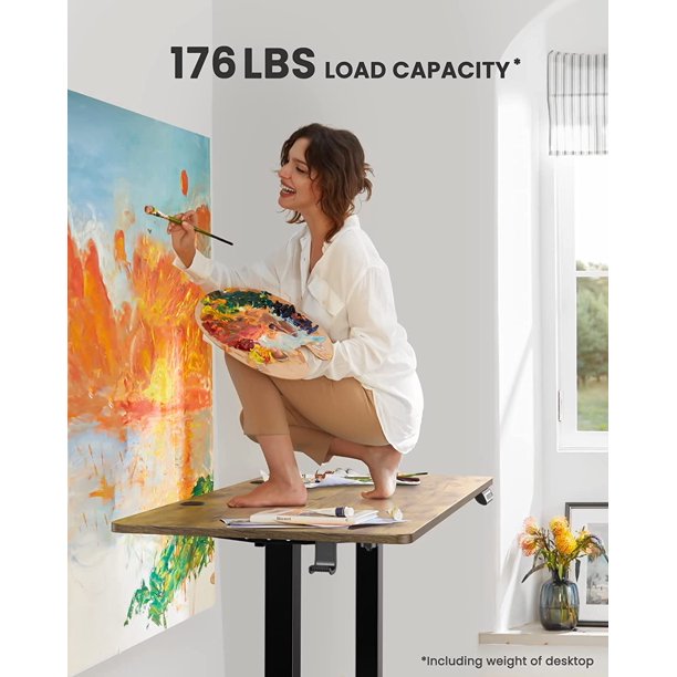 Electric Standing Desk 63x 28 Inches Height Adjustable Sit Stand up Desk Memory Computer Home Office Desk, Vintage Brown - Walmart.com