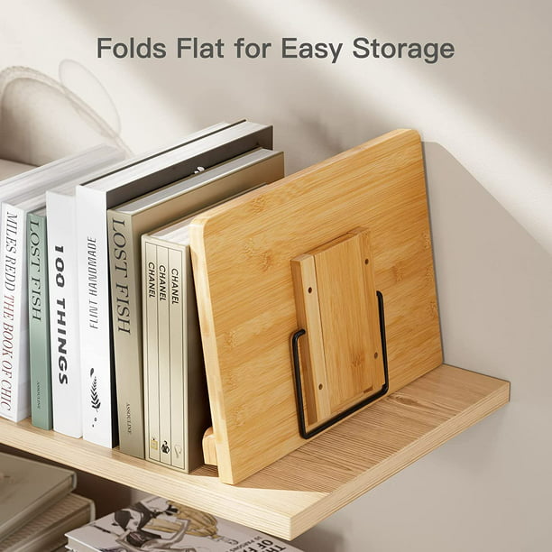 Myfurnideal Bamboo Book Stand Foldable Reading Book Holder Cookbook Book Holder with 5 Adjustable Height for Textbook, Receipe, Music Books, Tablet, Ipad - Walmart.com