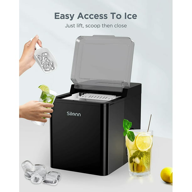 Portable Ice Maker Countertop with 2 Sizes Bullet-Shaped Ice, 28lbs/24h, Self-Cleaning, W/Scoop & Basket for Home, Kitchen, Office, Bar - Walmart.com