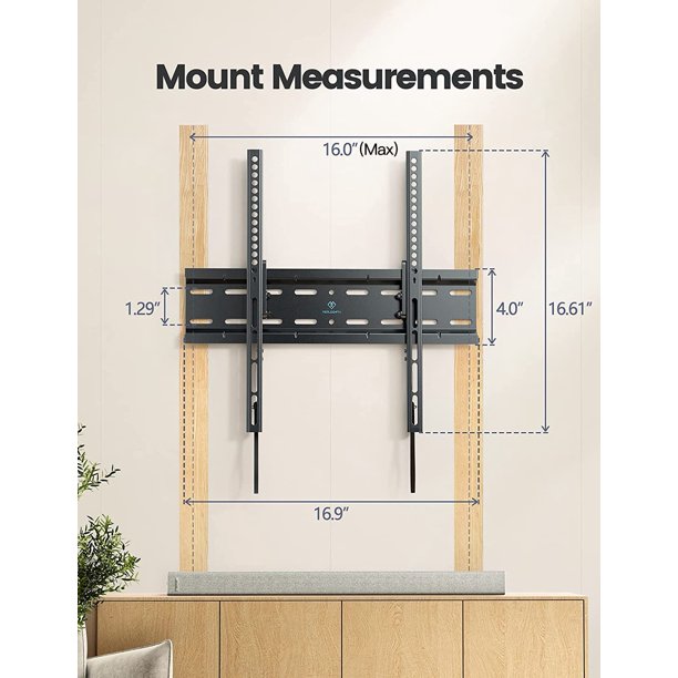 Tilting TV Wall Mount Bracket for Most 23-60 inch Flat Curved TVs, Weight up to 115lbs, Max 400x400mm - Walmart.com
