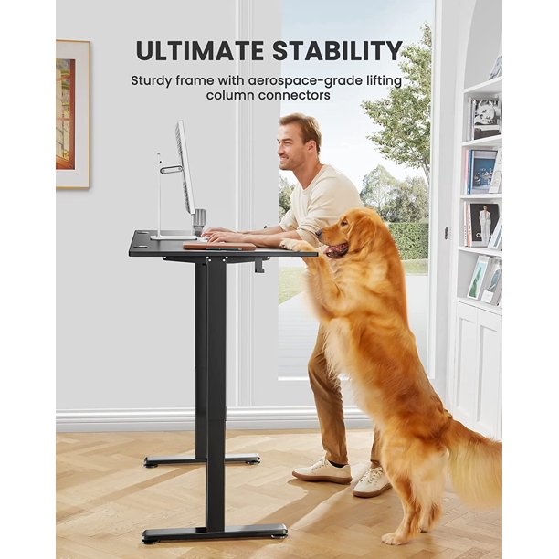 Electric Standing Desk 40" x 24" Height Adjustable Sit Stand up Desk for Home Office, Black - Walmart.com