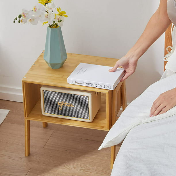 2-Pack Stackable End Tables Bamboo Nightstand with Storage Bedside Tables for Bedroom, Livingroom - Walmart.com