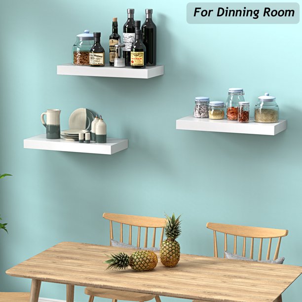 Myfurnideal 3 Packs Floating Shelves with Invisible Brackets Wall Mounted Shelves for Bedroom, Bathroom, Living Room, Kitchen - Walmart.com