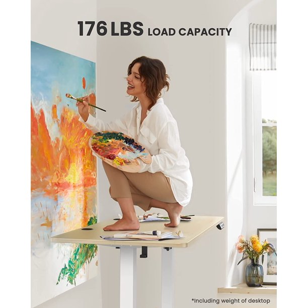 Electric Standing Desk 40" x 24" Height Adjustable Sit Stand up Desk for Home Office, Natural - Walmart.com