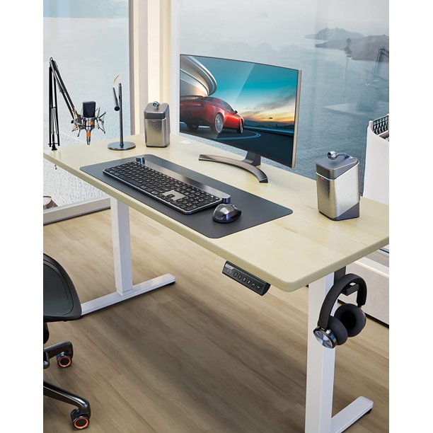 Electric Standing Desk 40" x 24" Height Adjustable Sit Stand up Desk for Home Office, Natural - Walmart.com