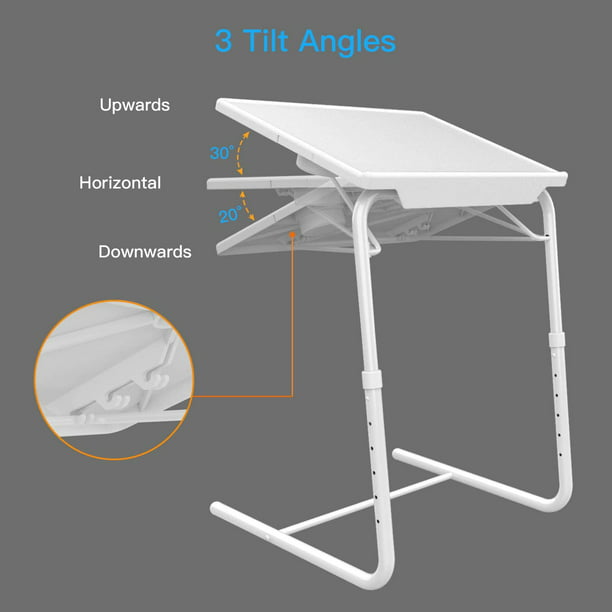 Myfurnideal Adjustable TV Tray Table with 6 Height & 3 Tilt Angle Folding TV Dinner Tray for Home, Office - Walmart.com