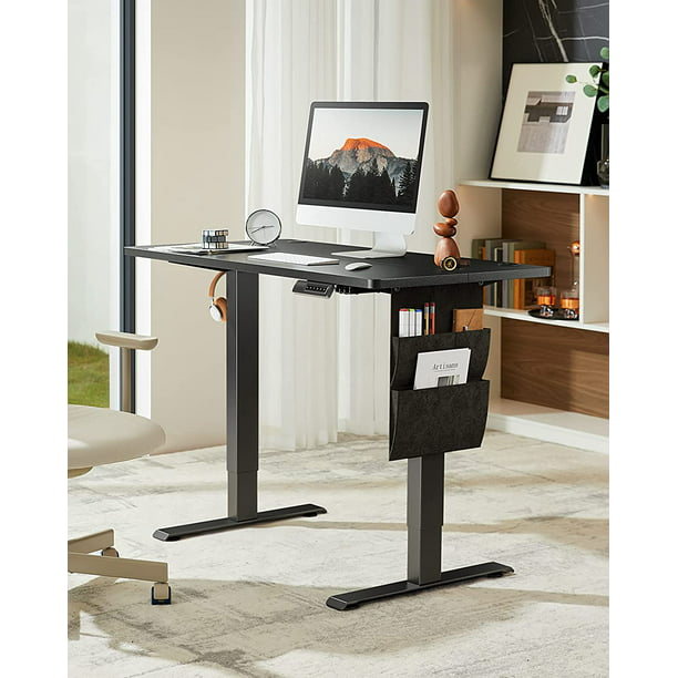 Electric Standing Desk with Staroge Bag 48" x 24" Height Adjustable Computer Stand Up Table for Home Office, Black - Walmart.com