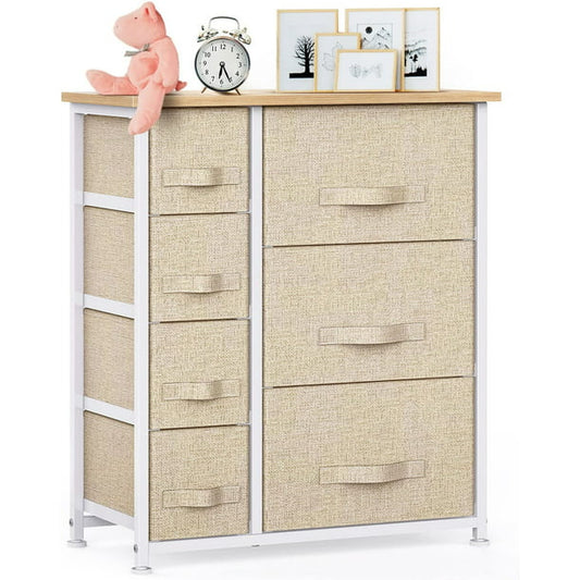 Myfurnideal Storage Tower with 7 Drawers Fabric Dresser Drawer with Steel Frame for Closet, Hallway, Entryway, Nursery Room - Walmart.com