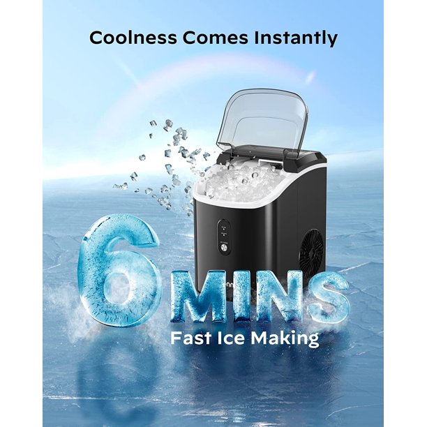 Nugget Ice Makers Portable Countertop, 33lbs/24H, Self-Cleaning, w/Scoop & Basket for Home, Kitchen, Office, Bar, Party, Black - Walmart.com