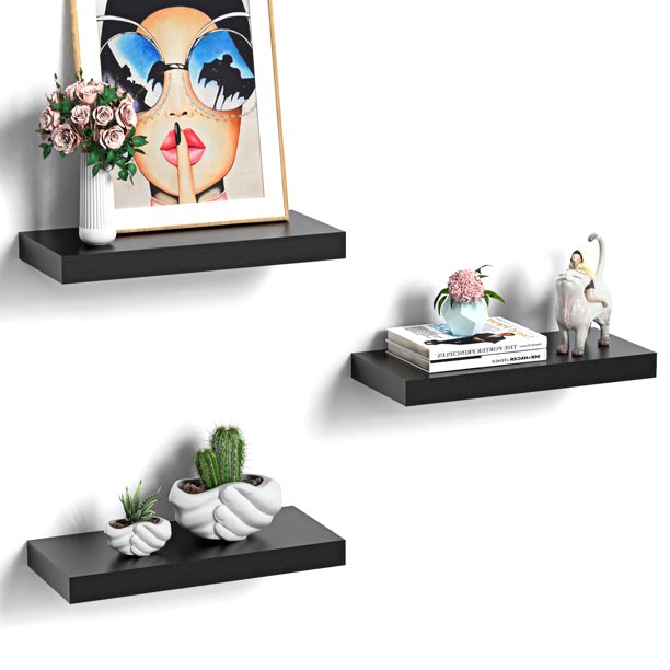 Myfurnideal 3 Packs Floating Shelves with Invisible Brackets Wall Mounted Shelves for Bedroom, Bathroom, Living Room, Kitchen - Walmart.com