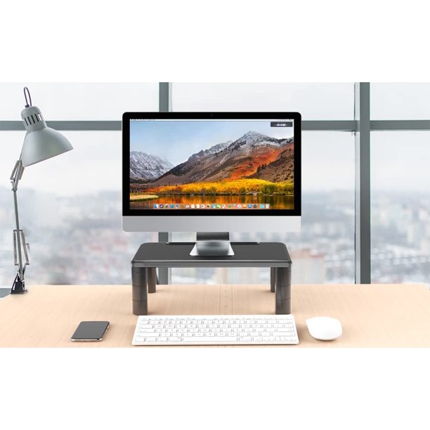 Pipishell Monitor Stand, 3 Height Adjustable Monitor Stand Riser with Table, Phone Holder for Desk, Desktop Riser for Laptop, Printer, PC Tower, for Home & Office Use - Walmart.com