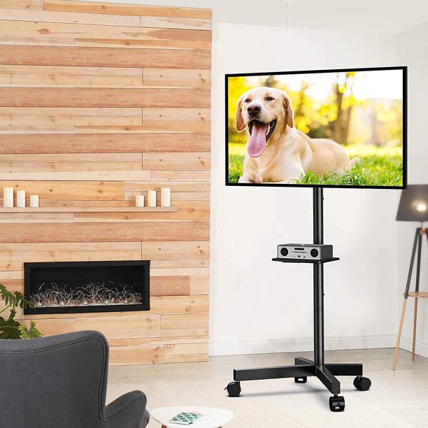 Mobile TV Stand for 23-60 Inch Screen TVs Tilt TV Cart with Shelf for Home Office, Holds up to 88Lbs, Max 400x400 mm - Walmart.com