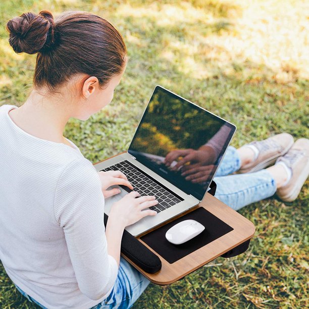 Myfurnideal Laptop Lap Desk Laptop Stand Fits Up to 17 Inch Laptop with Wrist Rest & Built-in Mouse Pad for Home, Office - Walmart.com