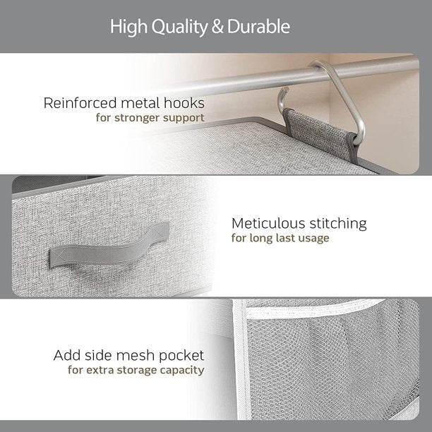 6-Shelf Hanging Closet Organizer with 3 Removable Drawers & Side Pockets Hanging Shelf Organizer for Closet, 11.4''W x 12''D x 43.3''H - Walmart.com